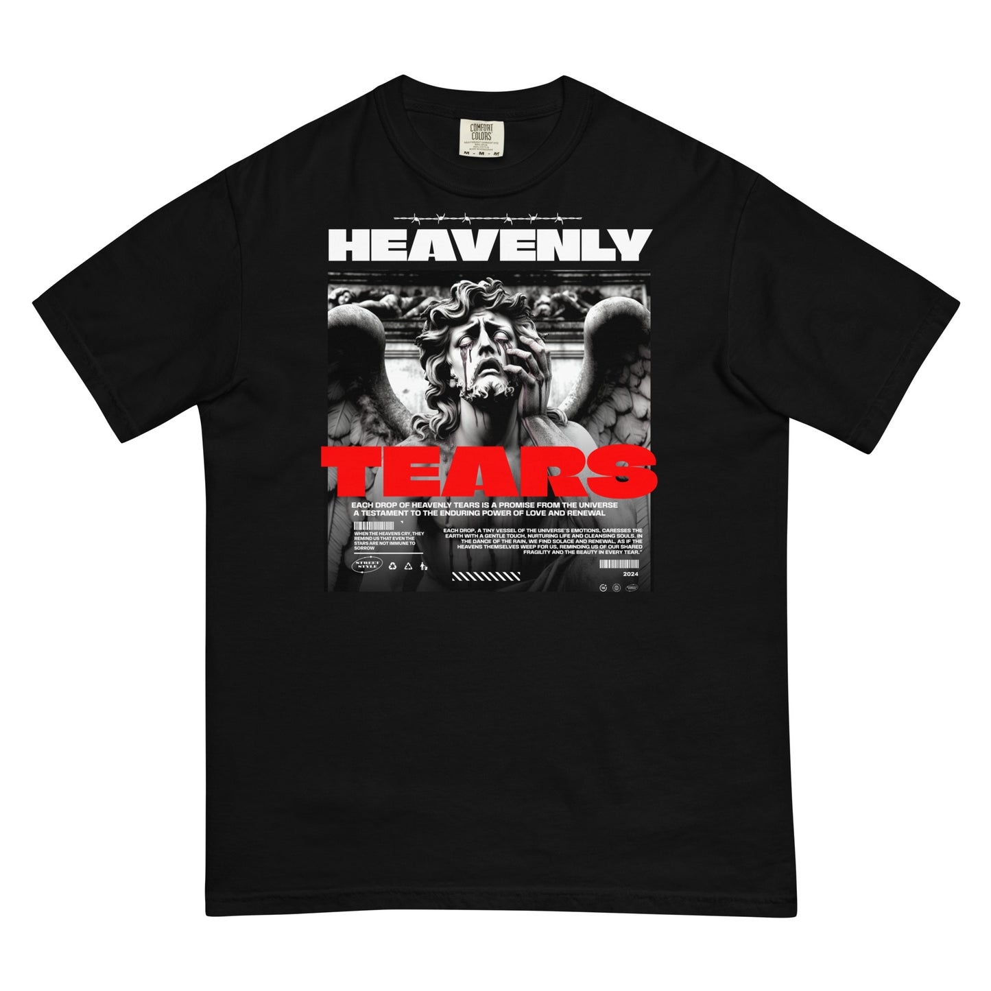 Heavenly Tears Heavyweight T-Shirt Inspirational - Faith & Style | Villains N Saints