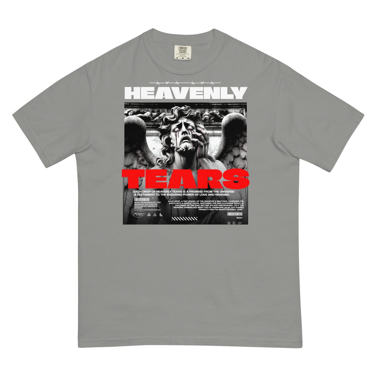 Heavenly Tears Heavyweight T-Shirt Inspirational - Faith & Style | Villains N Saints
