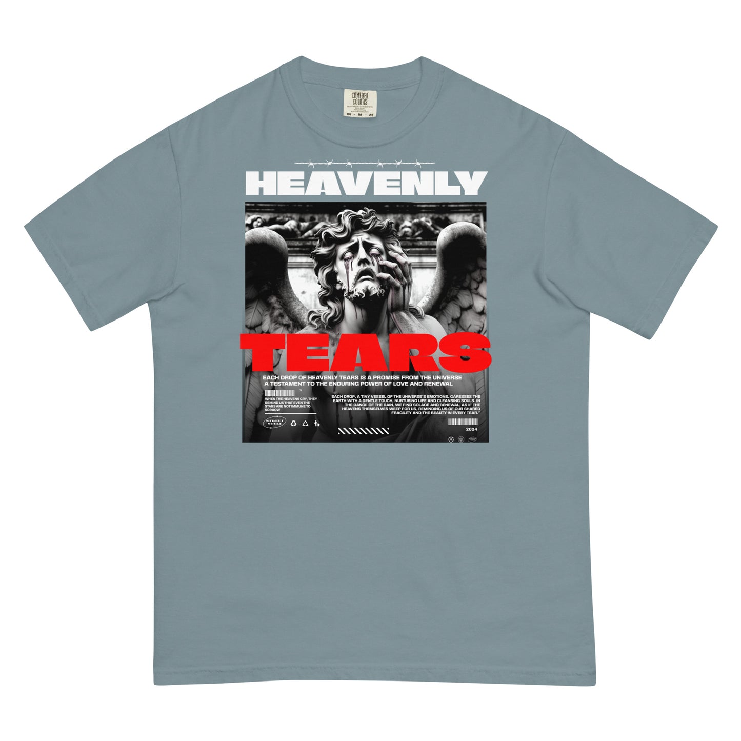 Heavenly Tears Heavyweight T-Shirt Inspirational - Faith & Style | Villains N Saints