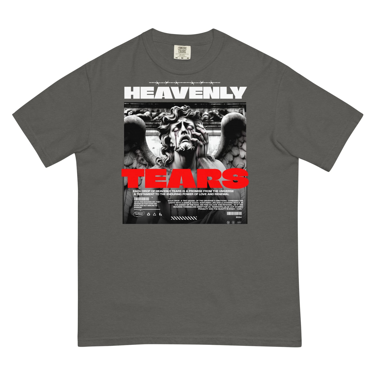 Heavenly Tears Heavyweight T-Shirt Inspirational - Faith & Style | Villains N Saints