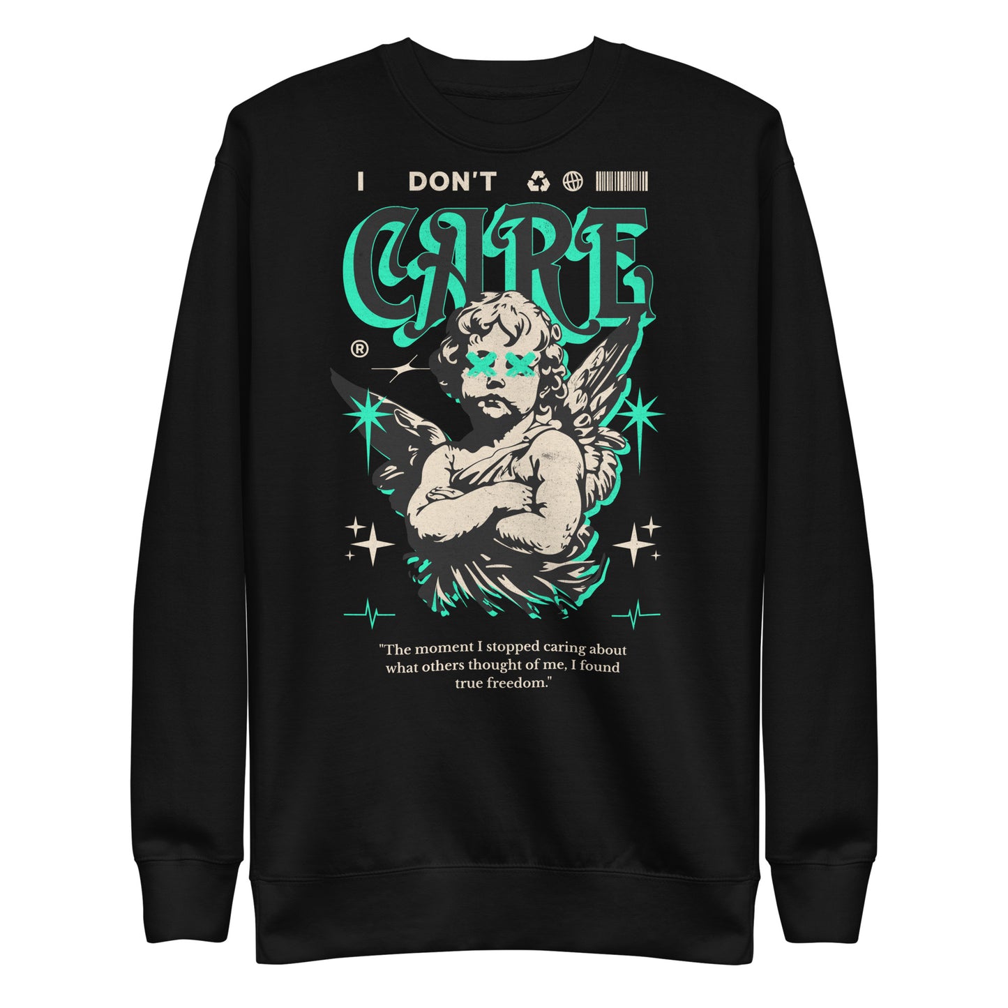 I Don’t Care Premium Sweatshirt Inspirational - Faith & Style | Villains N Saints