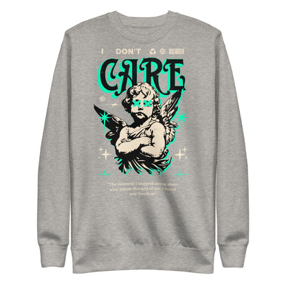 I Don’t Care Premium Sweatshirt Inspirational - Faith & Style | Villains N Saints